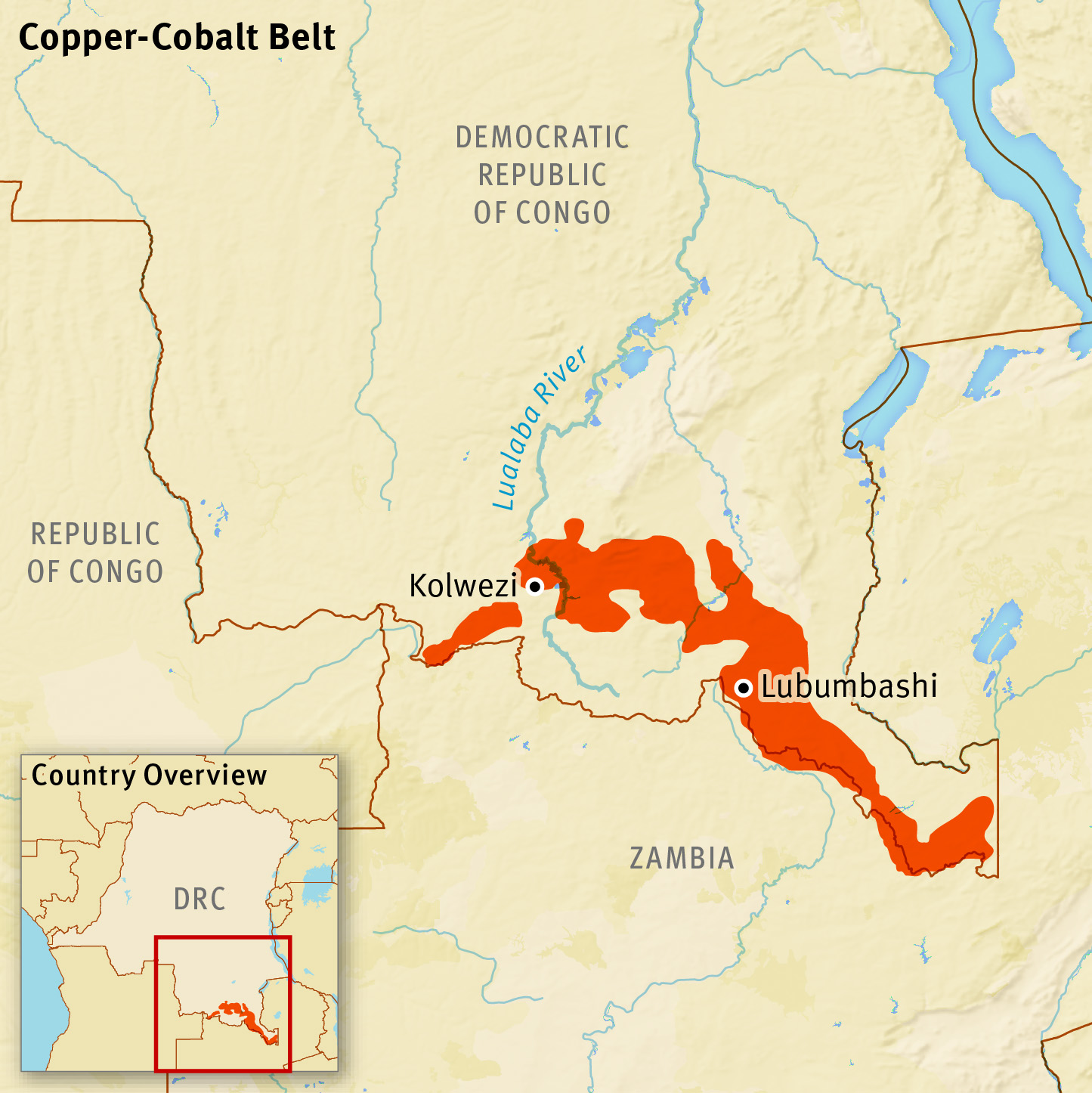 The environmental pollution in the DRC copper-cobalt belt leading to devastating human rights impacts.